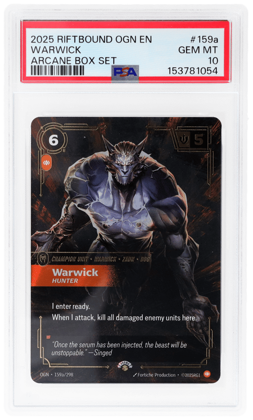 2025 Riftbound League of Legends Origins Arcane Box Set Warwick #159a PSA 10