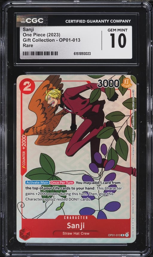 2023 One Piece Gift Collection Sanji #OP01-013 CGC 10 GEM MINT