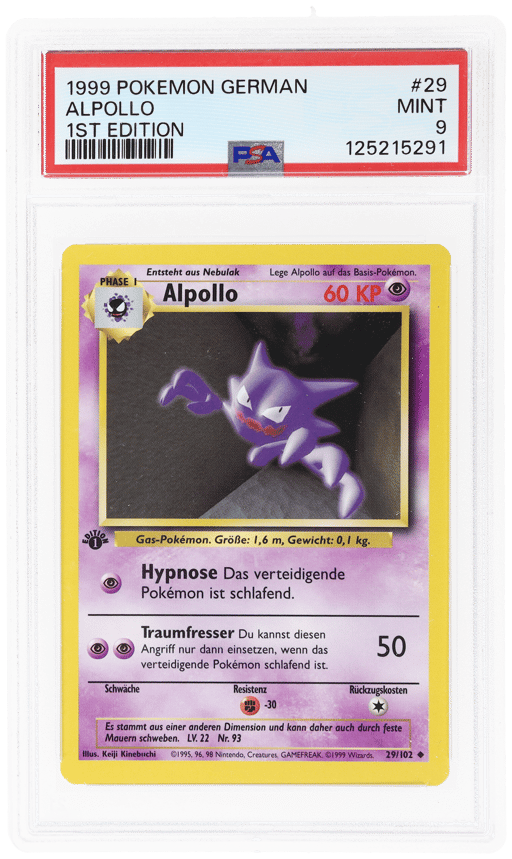 1999 Pokemon Base Set German 1st Edition Haunter #29 PSA 9