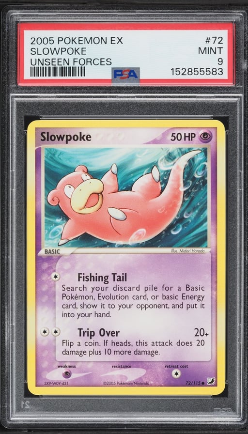 2005 Pokemon EX Unseen Forces Slowpoke #72 PSA 9 MINT