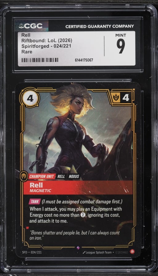 2026 Riftbound: LoL Spiritforged Rell #024 CGC 9 MINT