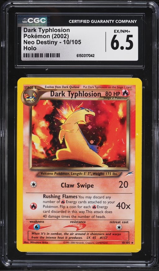 2002 Pokemon Neo Destiny Holo Dark Typhlosion #10 CGC 6.5 EXMT+