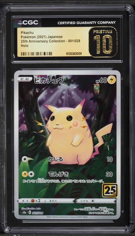 2021 Pokemon Japanese Sword & Shield 25th Anniversary Full Art Pikachu #1 CGC 10 PRISTINE