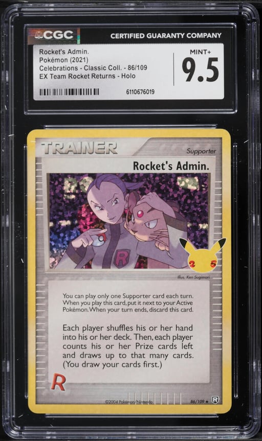 2021 Pokemon Sword & Shield Celebrations Classic Holo Rocket's Admin #86 CGC 9.5 MINT+