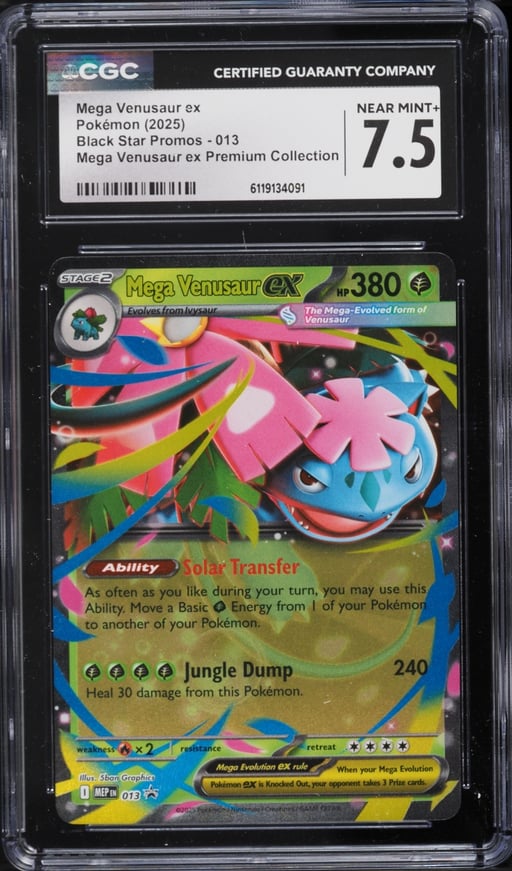2025 Pokemon Mega Evolution Promo Premium Collection Mega Venusaur Ex #13 CGC 7.5 NRMT+