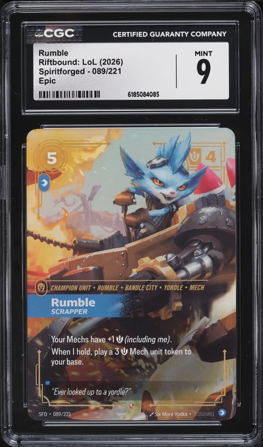 2026 Riftbound League Of Legends LoL Spiritforged Rumble #089 CGC 9 MINT