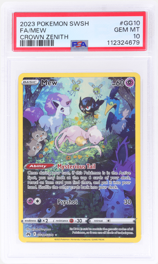 2023 Pokemon Sword and Shield Crown Zenith Galarian Gallery Mew #GG10 PSA 10