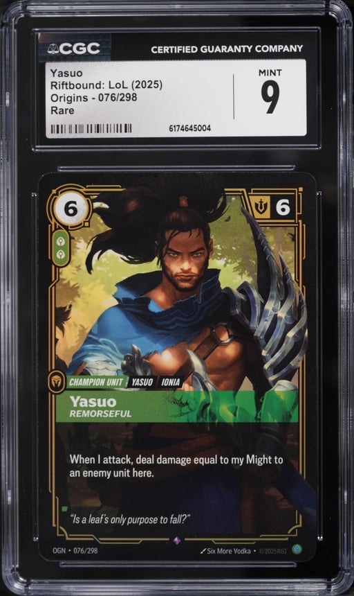 2025 Riftbound League Of Legends LoL Origins Yasuo #76 CGC 9 MINT