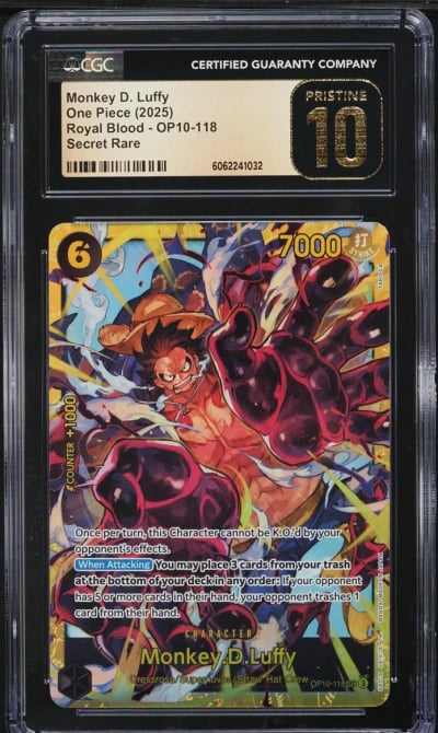 2025 One Piece Royal Blood Monkey D. Luffy #OP10-118 CGC 10 PRISTINE