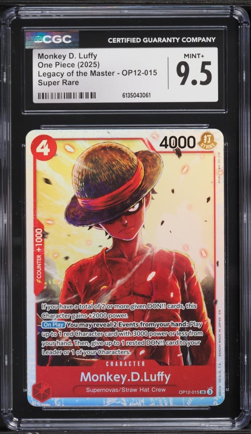 2025 One Piece Legacy Of The Master SR Monkey D. Luffy #OP12-015 CGC 9.5 MINT+