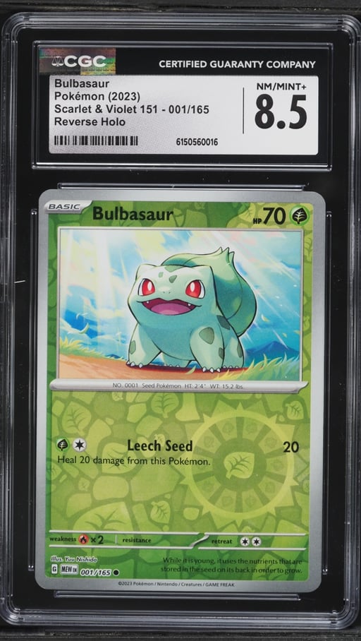2023 Pokemon Scarlet & Violet 151 Reverse Holo Bulbasaur #1 CGC 8.5 NM-MT+