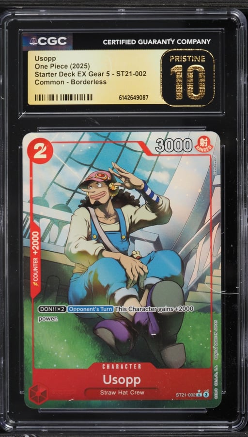 2025 One Piece Starter Deck EX Gear 5 Borderless Alt Art Usopp #ST21-002 CGC 10 PRISTINE