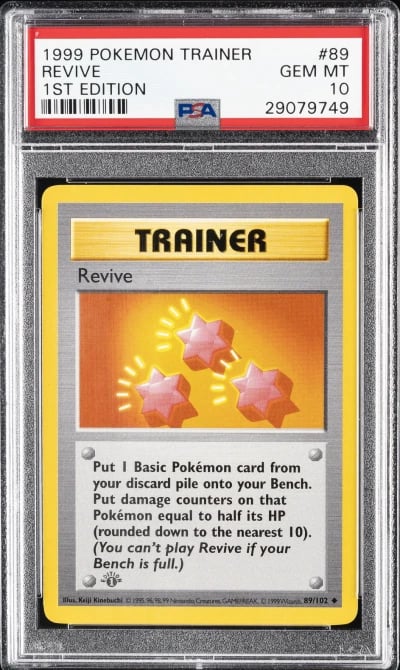 1999 POKEMON BASE SET 1ST EDITION #89 REVIVE PSA 10