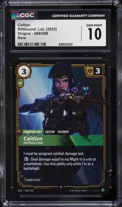 2025 Riftbound League Of Legends Origins Caitlyn #68 CGC 10 GEM MINT