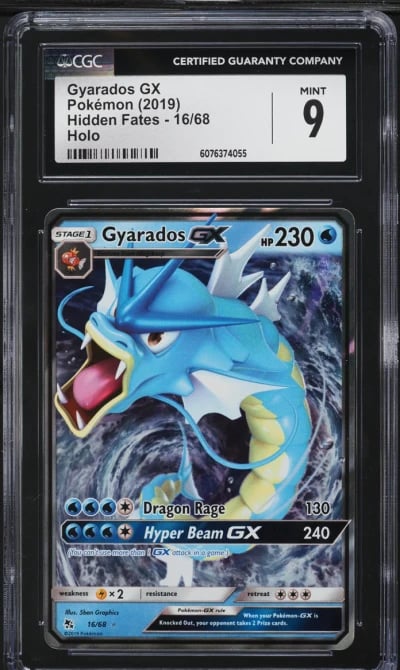 2019 Pokemon Sun & Moon Hidden Fates Gyarados GX #16 CGC 9 MINT