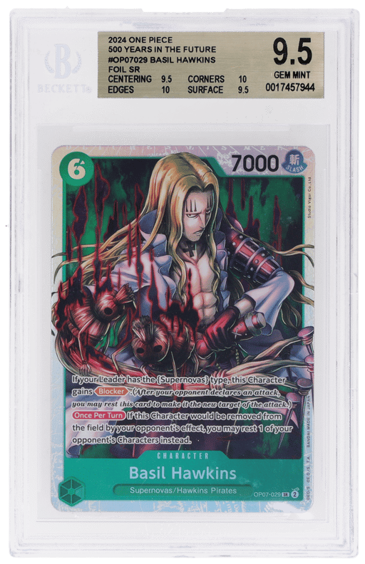 2024 One Piece 500 Years In the Future Basil Hawkins #OP07-029 BGS 9.5