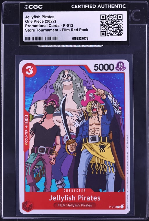 2022 One Piece Promo Store Tournament Film Red Pack Jellyfish Pirates #P-012 CGC AUTH
