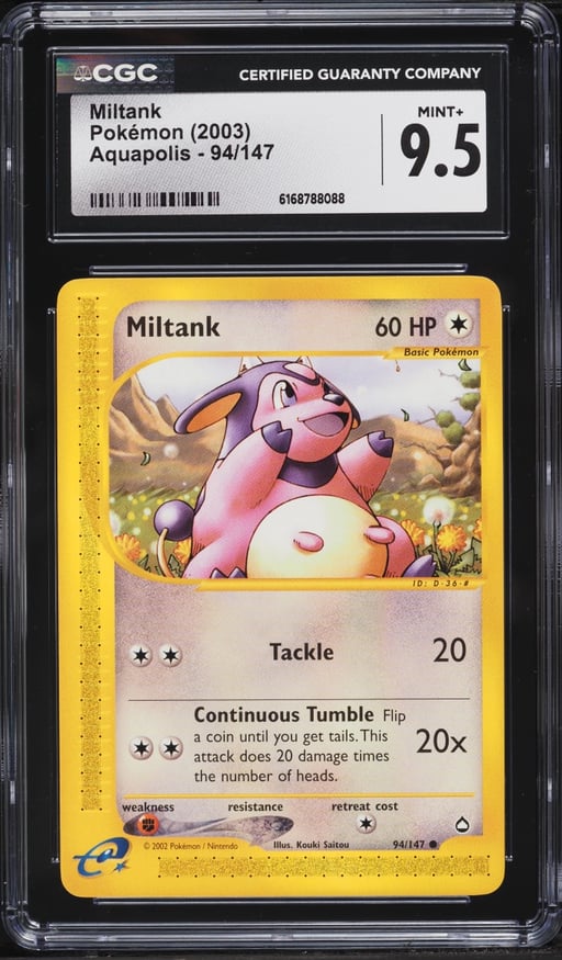 2003 Pokemon Aquapolis Miltank #94 CGC 9.5 MINT+