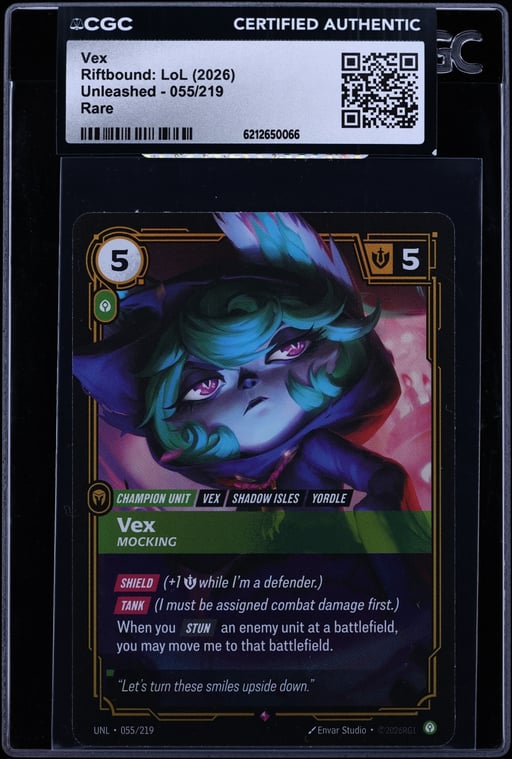 2026 Riftbound: LoL Unleashed Vex #055 CGC AUTH