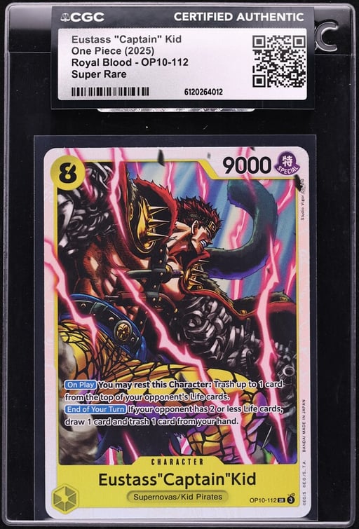 2025 One Piece Royal Blood SR Eustass "Captain" Kid #OP10-112 CGC AUTH
