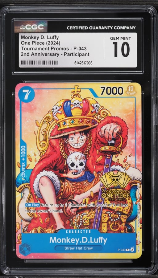 2024 One Piece Promo 2nd Anniversary Participant Monkey D. Luffy #P-043 CGC 10 GEM MINT