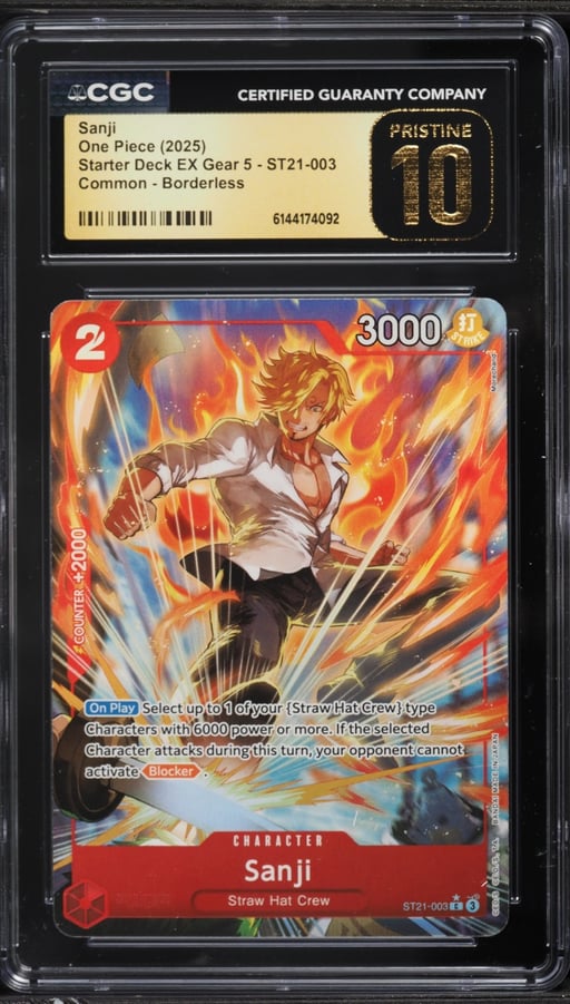 2025 One Piece Starter Deck EX Gear 5 Borderless Alt Art Sanji #ST21-003 CGC 10 PRISTINE
