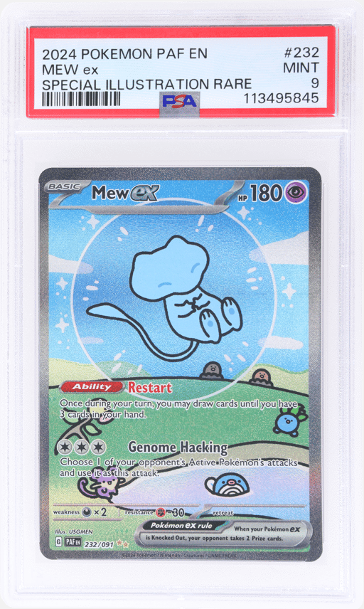 2024 Pokemon Scarlet and Violet Paldean Fates Special Illustration Rare Mew Ex #232 PSA 9