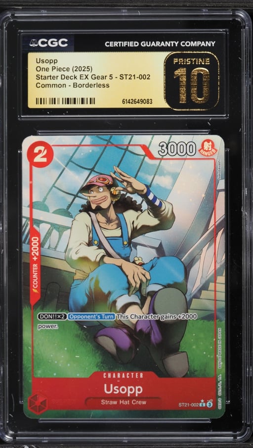 2025 One Piece Starter Deck EX Gear 5 Borderless Alt Art Usopp #ST21-002 CGC 10 PRISTINE