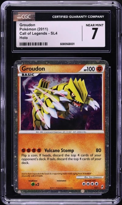 2011 Pokemon Call Of Legends Holo Groudon #SL4 CGC 7 NRMT