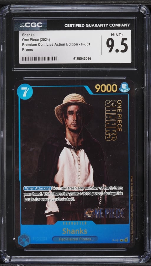 2024 One Piece Premium Collection Live Action Edition Promo Shanks #P-051 CGC 9.5 MINT+
