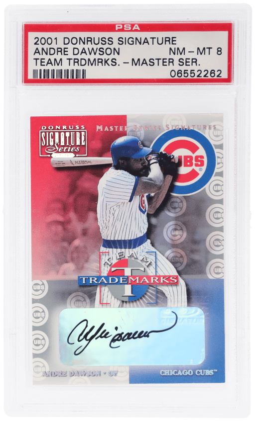 2001 Donruss Signature Team Trademarks Masters Series Andre Dawson PSA 8