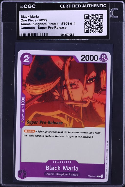 2022 One Piece Animal Kingdom Pirates Super Pre-Release Black Maria #ST04-011 CGC AUTH