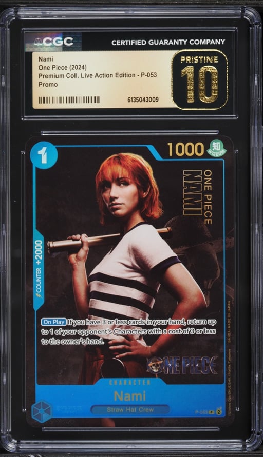 2024 One Piece Promo Premium Collection Live Action Edition Alt Art Nami #P-053 CGC 10 PRISTINE