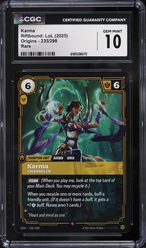 2025 Riftbound League Of Legends LoL Origins Karma #235 CGC 10 GEM MINT