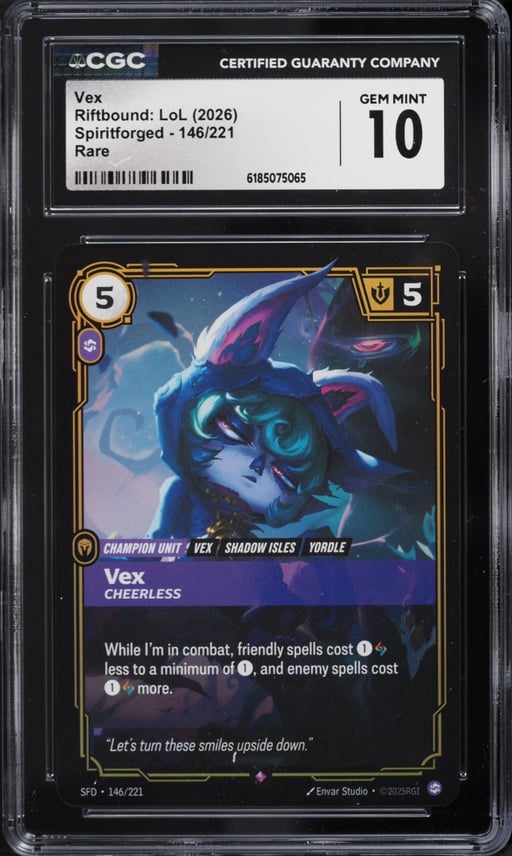 2026 Riftbound League Of Legends Spiritforged Vex #146 CGC 10 GEM MINT
