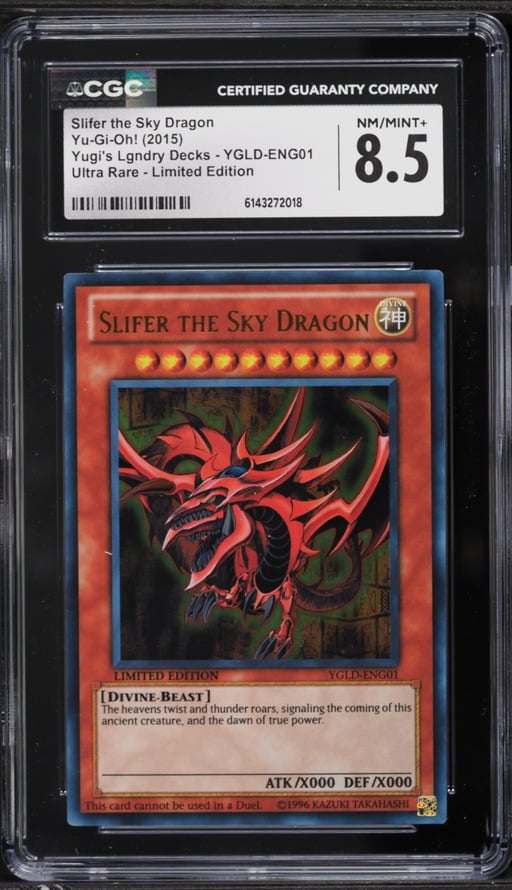 2015 Yu-Gi-Oh! YGLD Limited Edition Ultra Rare Slifer The Sky Dragon #YGLD-ENG01 CGC 8.5 NM-MT+