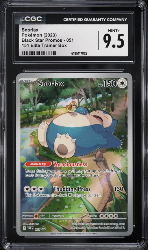 2023 Pokemon Scarlet & Violet Black Star Promo 151 ETB Full Art Snorlax #51 CGC 9.5 MINT+