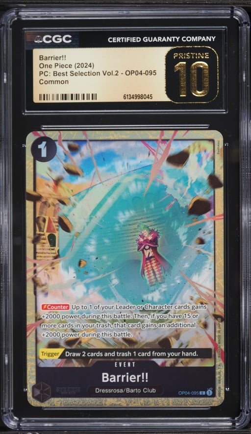 2024 One Piece Premium Collection Best Selection Volume 2 Barrier!! #OP04-095 CGC 10 PRISTINE