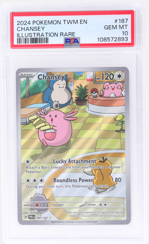 2024 Pokemon Scarlet and Violet Twilight Masquerade Illustration Rare Chansey #187 PSA 10