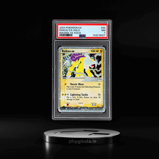 2004 Pokemon Ex Team Magma Vs Team Aqua Holo Raikou Ex #92 PSA 7