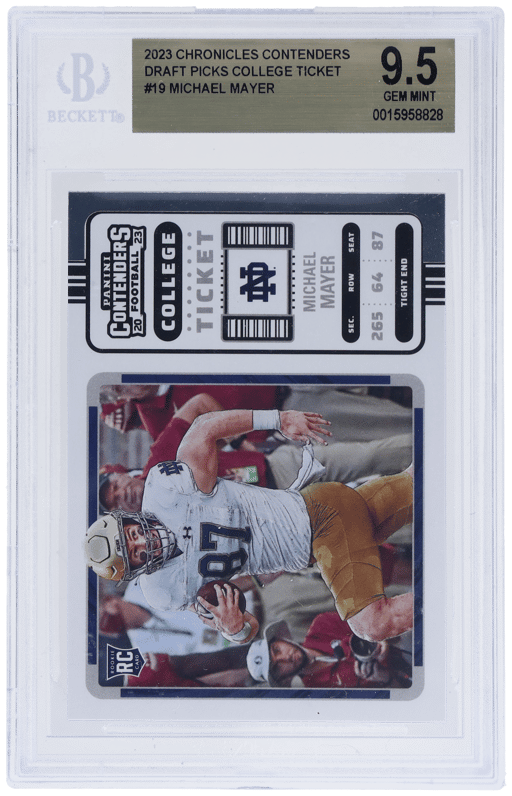 2023 Panini Chronicles Contenders Draft Picks College Ticket Michael Mayer #19 BGS 9.5