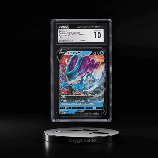 2021 Pokemon Japanese Sword & Shield Skyscraping Perfection Holo Suicune V #1 CGC 10 GEM MINT