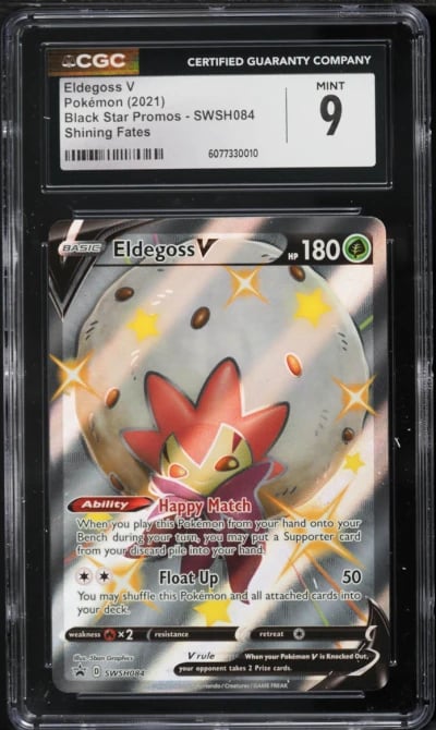 2021 Pokemon Sword & Shield Promo Shining Fates Full Art Eldegoss V #SWSH084 CGC 9 MINT