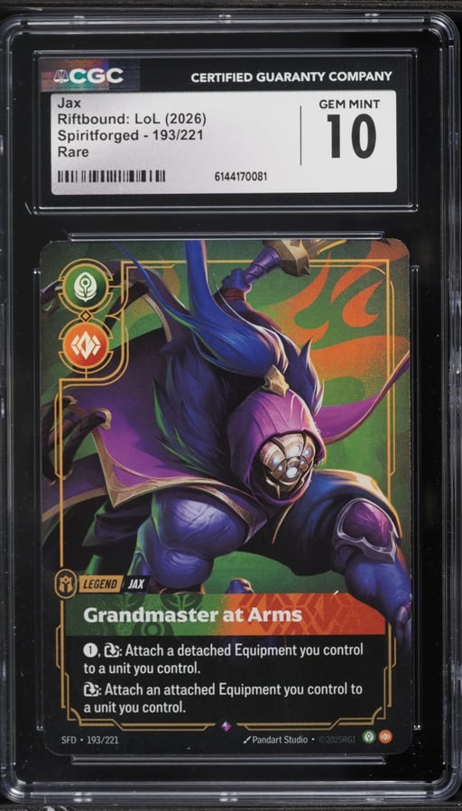 2026 Riftbound League Of Legends Spiritforged Jax #193 CGC 10 GEM MINT