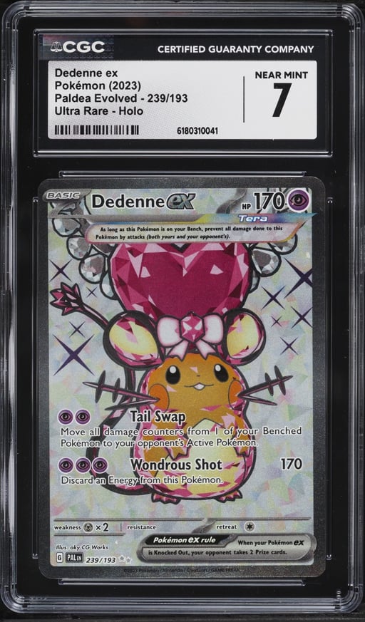 2023 Pokemon Scarlet & Violet Paldea Evolved Full Art Dedenne EX #239 CGC 7 NRMT