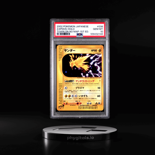2002 POKEMON JPN THE TOWN ON NO MAP 1ST ED #038 ZAPDOS-HOLO PSA 10