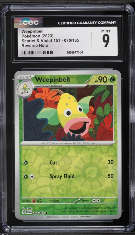 2023 Pokemon Scarlet & Violet 151 Reverse Holo Weepinbell #070 CGC 9 MINT