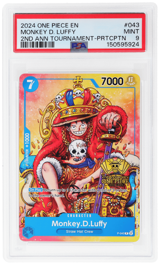 2024 One Piece Tournament Promo 2nd Anniversary Participant Monkey D. Luffy #P-043 PSA 9