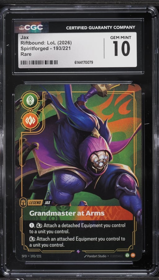 2026 Riftbound League Of Legends Spiritforged Jax #193 CGC 10 GEM MINT