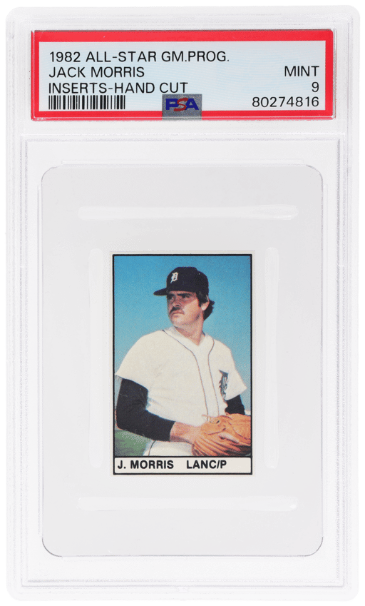 1982 All Star Game Program Inserts Hand Cut Jack Morris PSA 9
